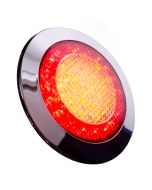 Jokon round tail lamp, w Chrome frame, ECE-approved, 24V - 155 mm