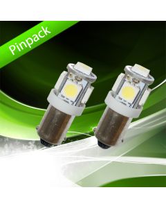 Pinpack, LED-bulb, 12V, BA9s, 5 diodes