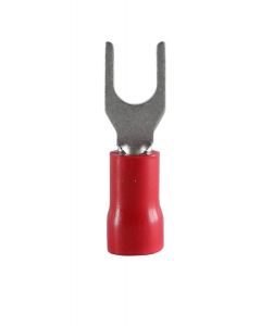 Insulated fork cable lug, Red