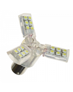 Three armed diode bulb 12V BAU15s, 24 LEDs - Yellow