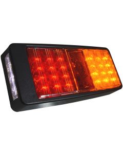 LED Tail lamp with tail light, brake light, flasher and license plate lighting, E-mark, 12-24V