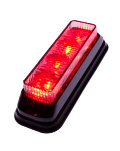 Oblique warning light, 4 LEDs, 12-24V - Red