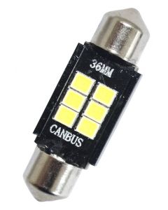 LED-Festoon, 36 mm, 12V, 6 SMD - Cool white and CANBUS