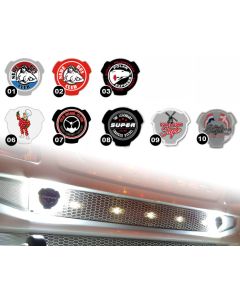 Badge for Scania with LED light (red, orange, warm white or HID white)