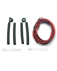 RC diodes 5 mm, 2 pcs. shrink tubing, mounting frame, cable