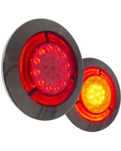 LED taillight with chrome rim 24V (155 mm)