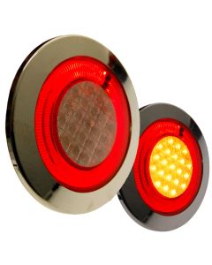 LED taillight with chrome rim 24V (125 mm)