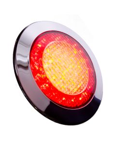 Jokon round tail lamp, w Chrome frame, ECE-approved, 12V - 155 mm