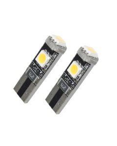 Pinpack, LED-bulb, 12V, T10 / W5W, 3 SMD - Cream white and CANBUS
