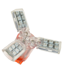 Three armed diode bulb 12V P27W, 24 LEDs - Red