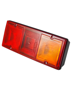 Tail light housing classic, 3 chambers - rear / brake / turn signal, E-marked