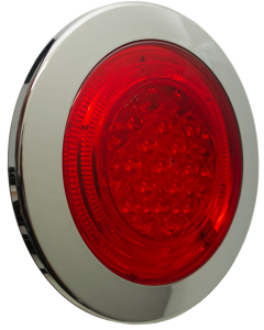 LED tail light with chromed frame (125 mm), 24V - Tail- and brake light