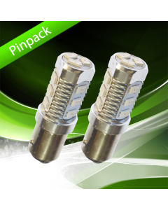 Pinpack, LED-bulb, 12V, BA15s / P21W, 12 Samsung-diodes