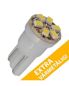 Diode bulb, W5W, 6 LEDs, 24V - Extra heat resistant