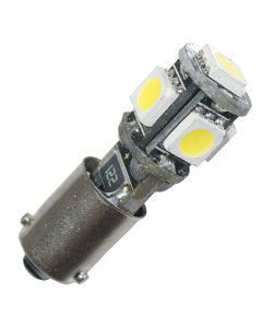 LED-bulb, 12V, BAX9s, 5 diodes, CANBUS - Warm white
