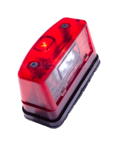 Universal license plate, red with 3 LEDs, ECE-approved, 12-24V