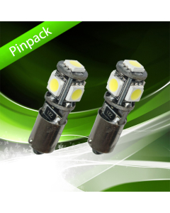 Pinpack, LED-bulb, 12V, BAX9s, 5 diodes, CANBUS - Warm white