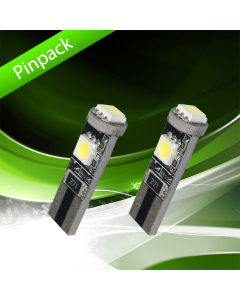 Pinpack, LED-bulb, 12V, T10 / W5W, 3 SMD - Cool white and CANBUS