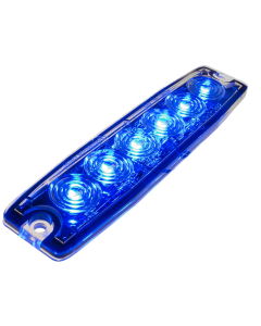 Warning light Superslim with 6 LED E marked E6 R10 (Blue, 3m cable)