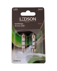 Festoon bulbs, 36 mm/C5W, 24V (red)