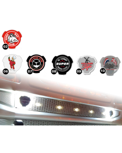 Badge for Scania with LED light (red, orange, warm white or HID white)
